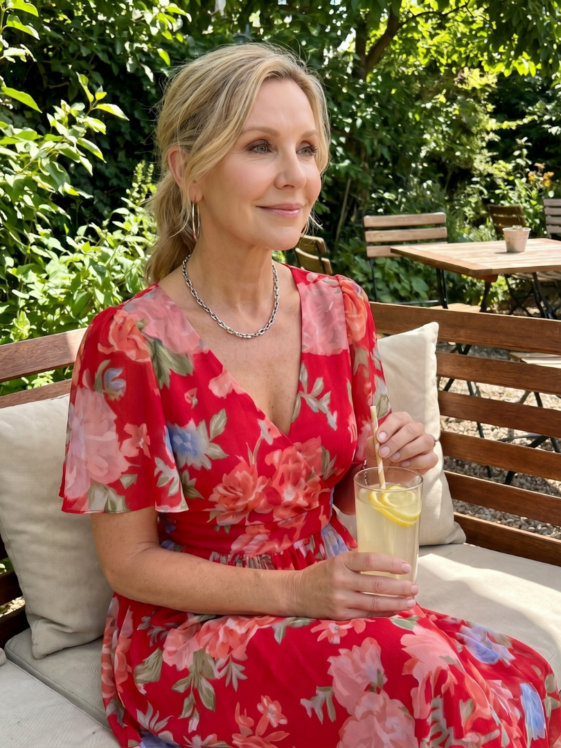 Women's Midi Dress with Flutter Sleeves for Warm Days