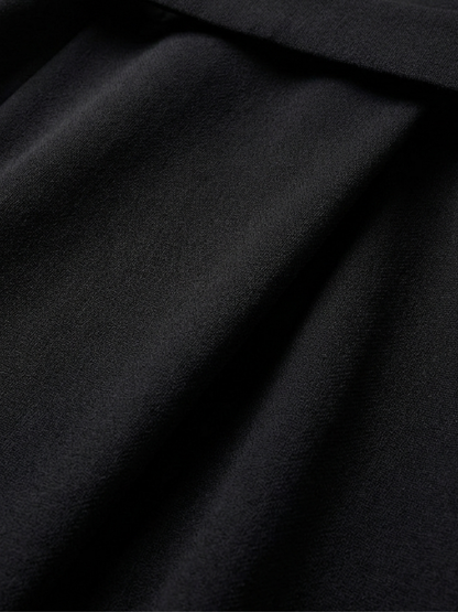 Women's Cape-Sleeve Midi Dress with Defined Waistline