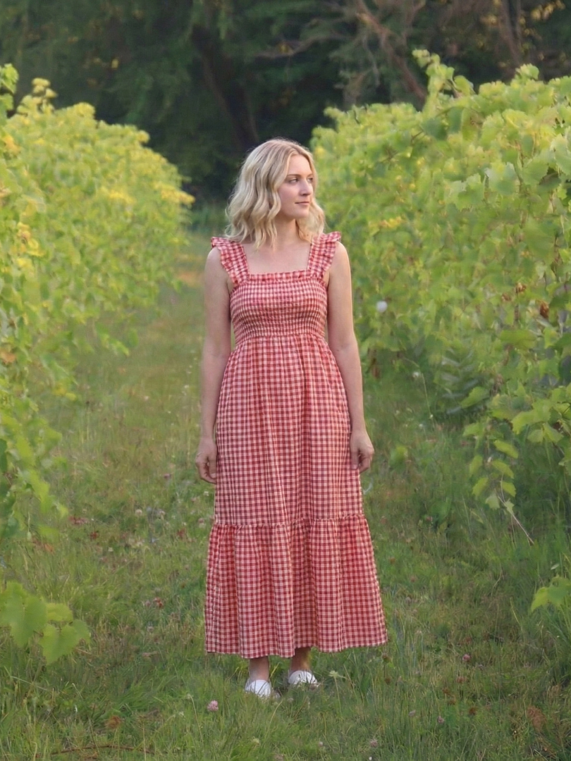 Women's Casual Maxi Dress with Smocked Bodice for Casual