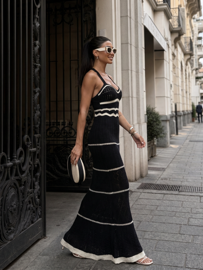 Women's Crochet Maxi Dress with Straps for Resort Days