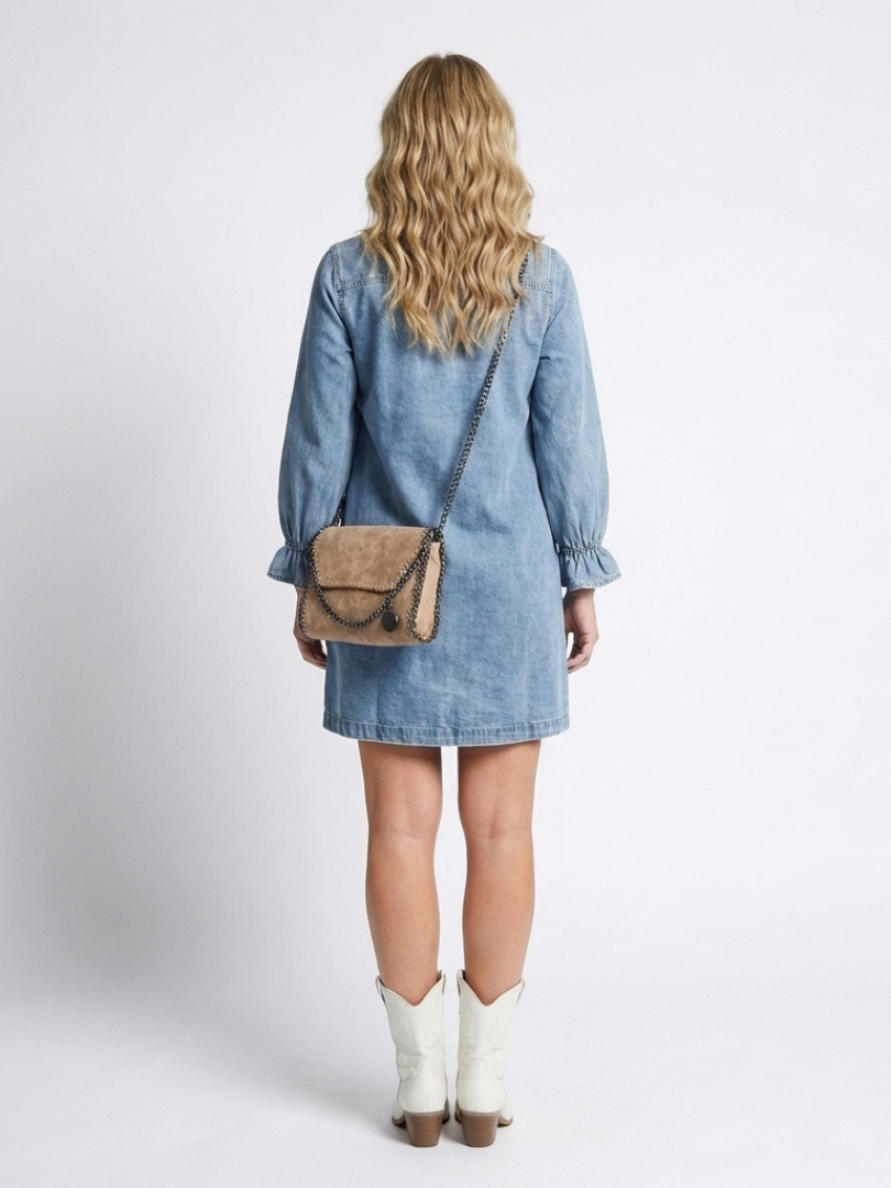 Women's Denim Shirt Dress with Button Front for Everyday