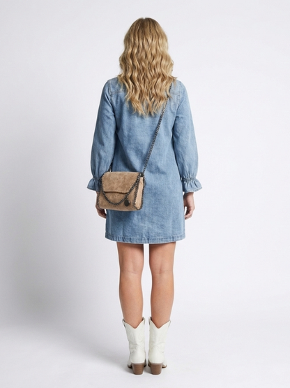Women's Denim Shirt Dress with Button Front for Everyday