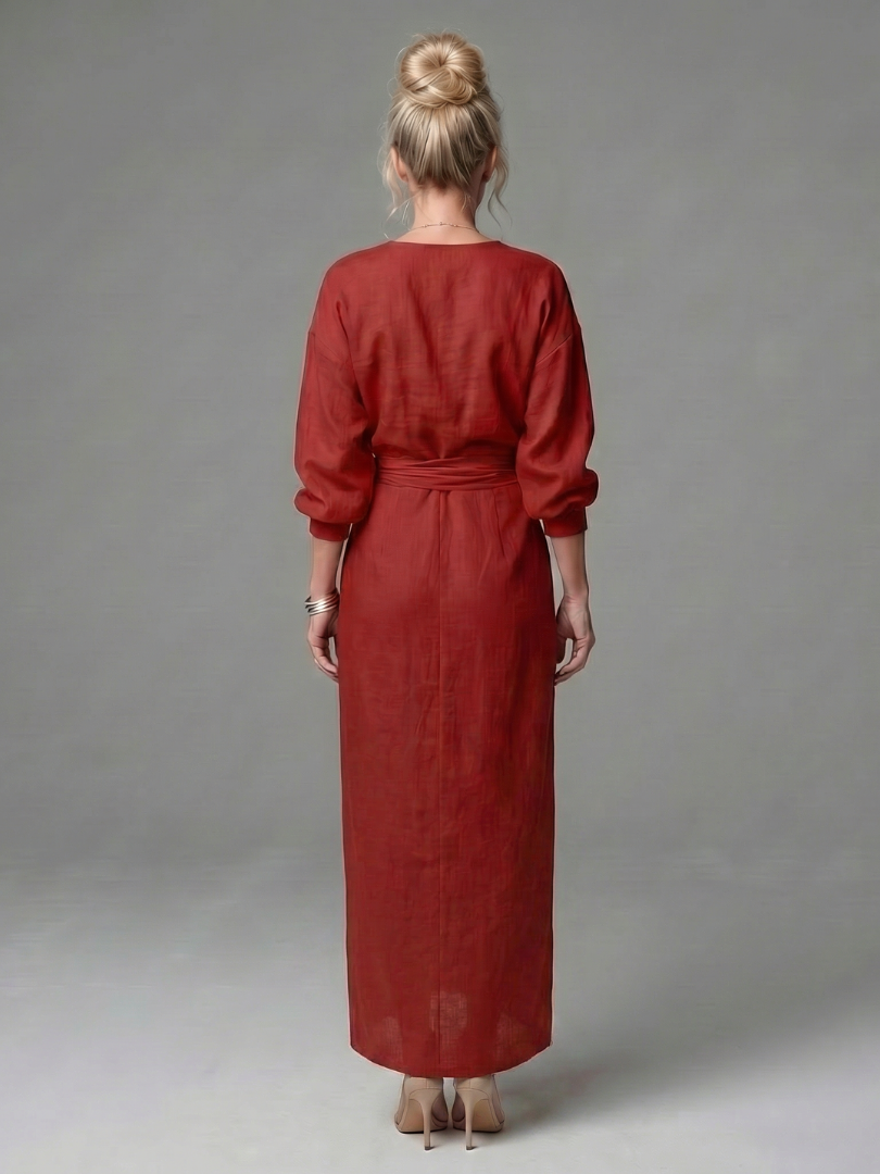 Women's Diagonal Drape Maxi Dress for Daywear Events