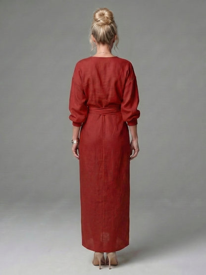 Women's Diagonal Drape Maxi Dress for Daywear Events