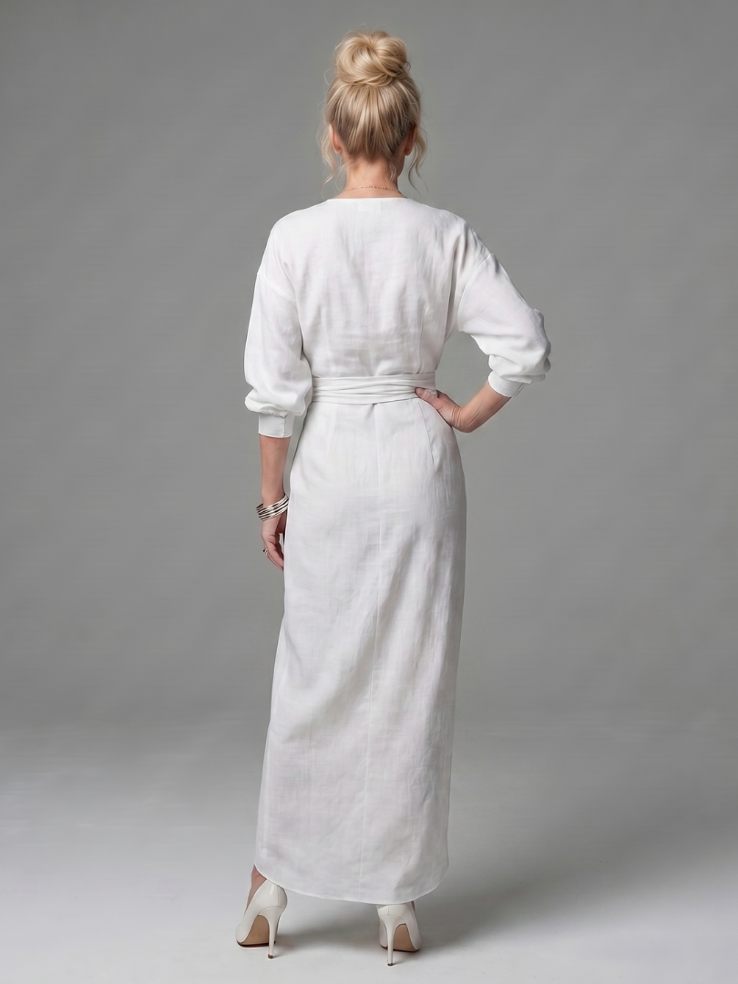 Women's Diagonal Drape Maxi Dress for Daywear Events