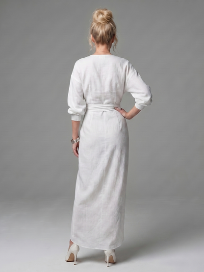 Women's Diagonal Drape Maxi Dress for Daywear Events