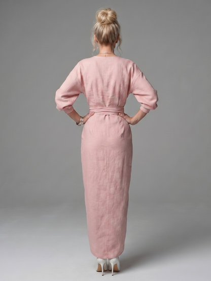 Women's Diagonal Drape Maxi Dress for Daywear Events