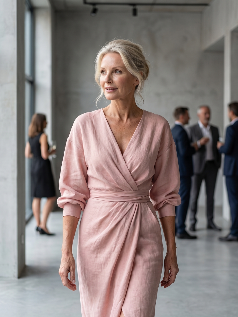 Women's Diagonal Drape Maxi Dress for Daywear Events