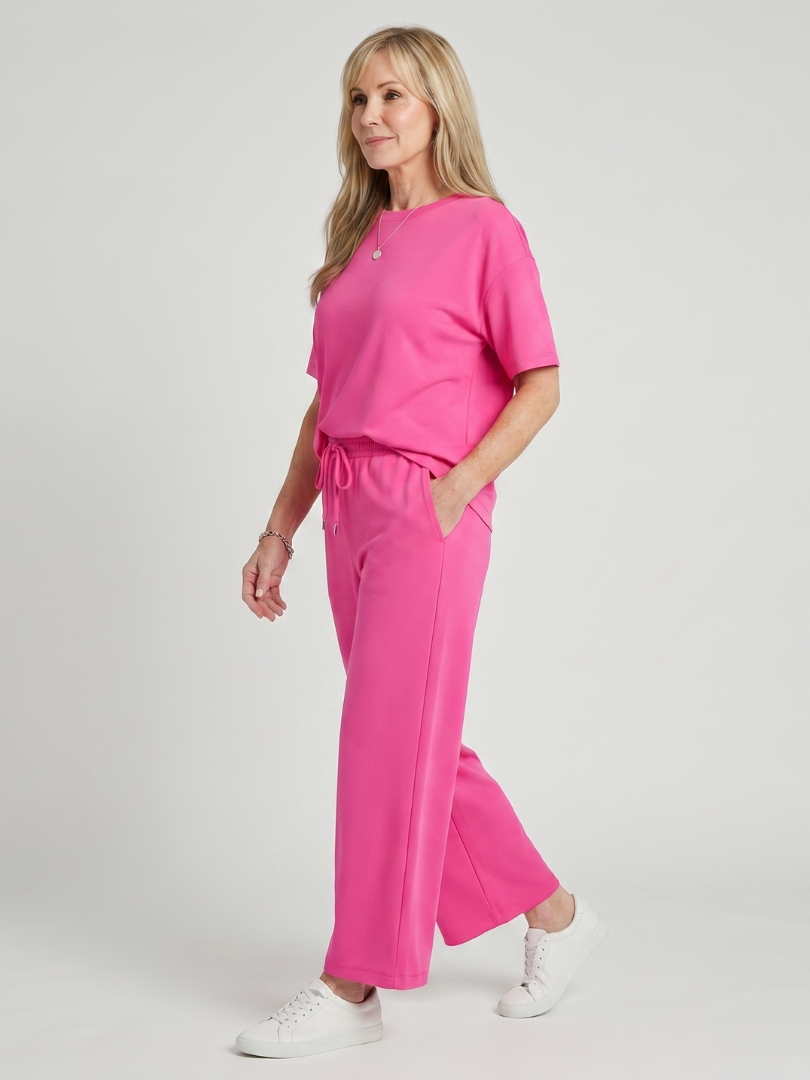 Women's Drawstring Pants Set with Sleeves for Everyday