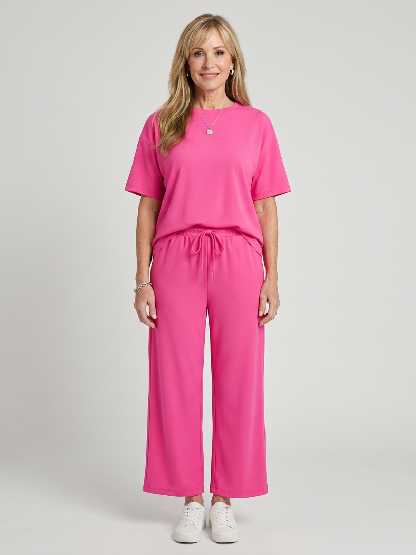 Women's Drawstring Pants Set with Sleeves for Everyday