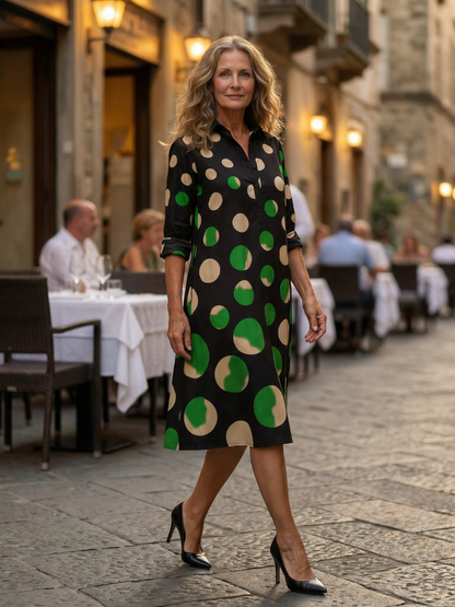 Women's Dress with Polka Dots for Dinner Occasions
