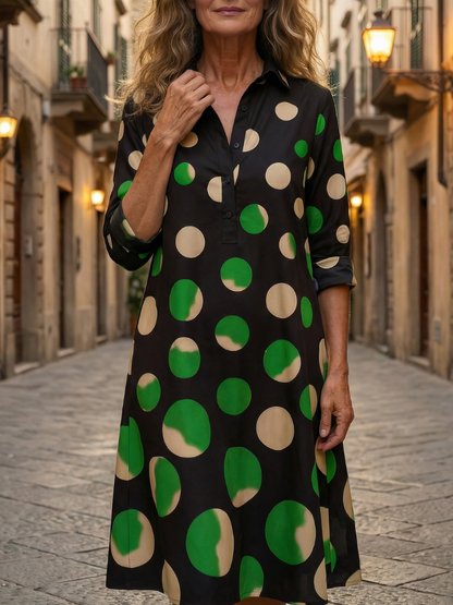 Women's Dress with Polka Dots for Dinner Occasions