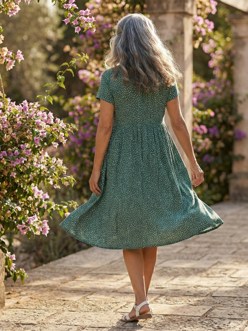 Women's Dress with Round Neckline for Everyday Wear
