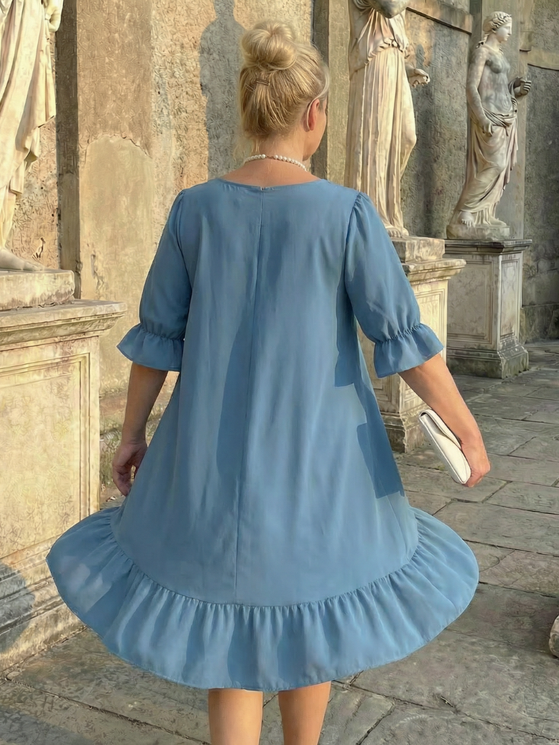 Women's Dress with Ruffle Cuffs for Casual Outings