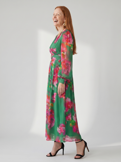 Women's Floral Midi Dress with Lightweight Flow for Daywear
