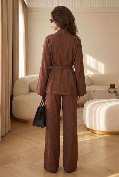Women's Flow Tunic Wide Leg Set with Fluid Drape for Daily