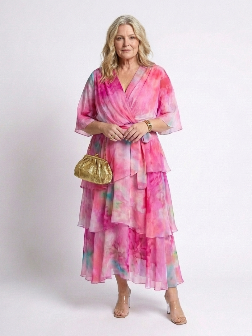 Women's Flowing Maxi Dress with Tie Waist for Daytime