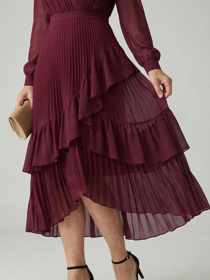 Women's Fluid Midi Dress with Fluid Drape for Evening Event