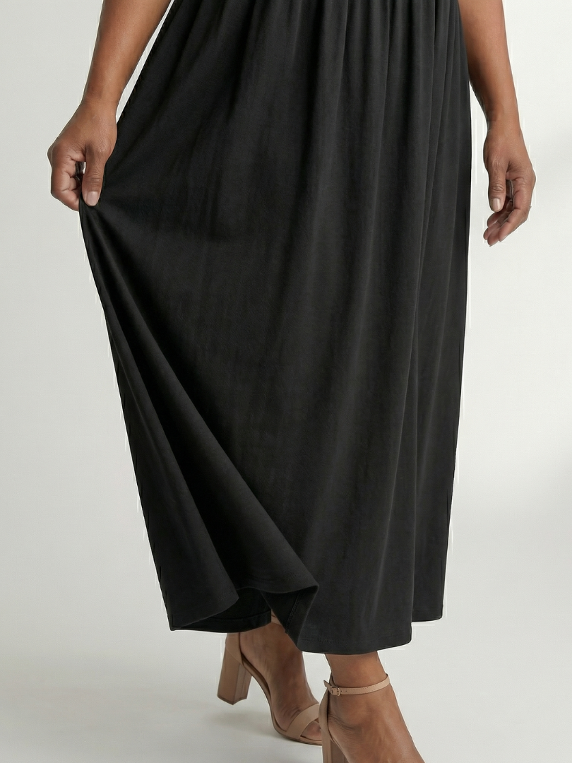 Women's Gather Midi Dress with Gathered Waist for Everyday Wear