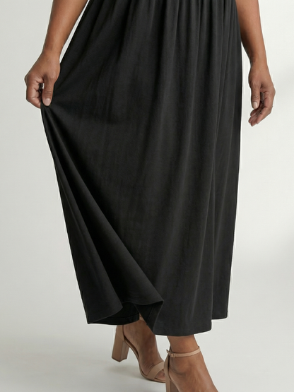 Women's Gather Midi Dress with Gathered Waist for Everyday Wear