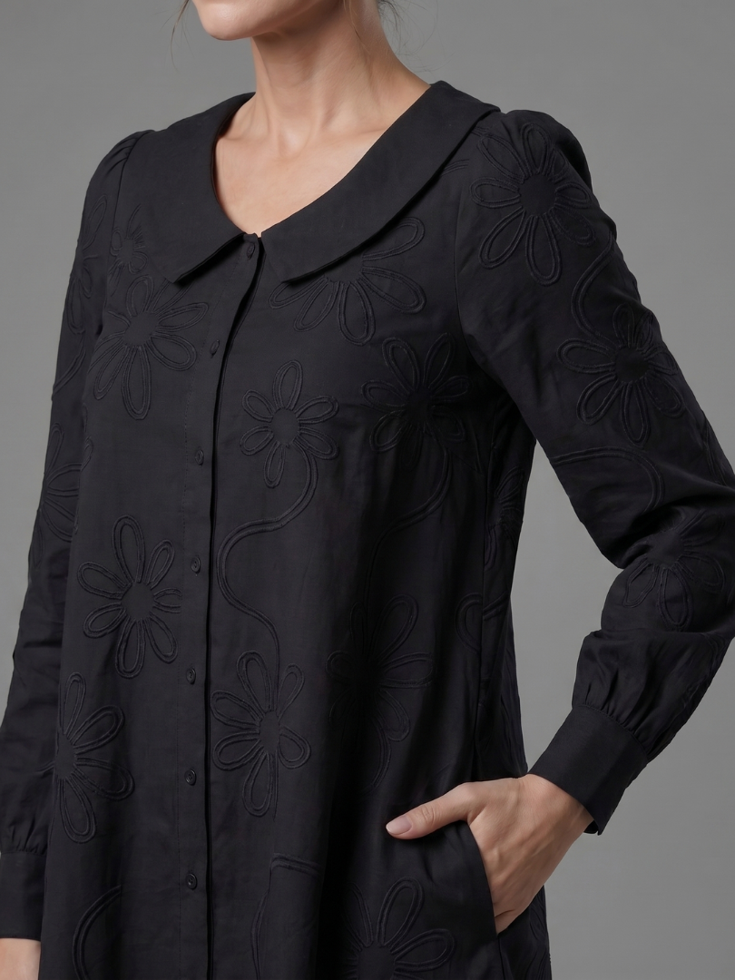 Women's Knee Length Dress with Button Front for Everyday