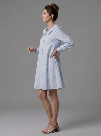 Women's Knee Length Dress with Button Front for Everyday