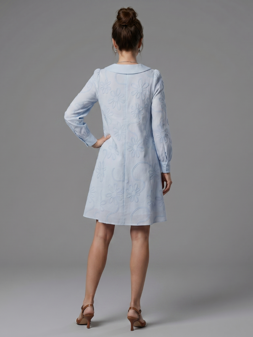 Women's Knee Length Dress with Button Front for Everyday