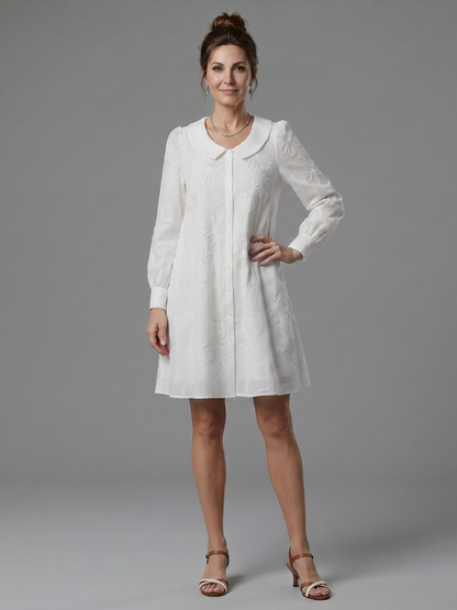 Women's Knee Length Dress with Button Front for Everyday