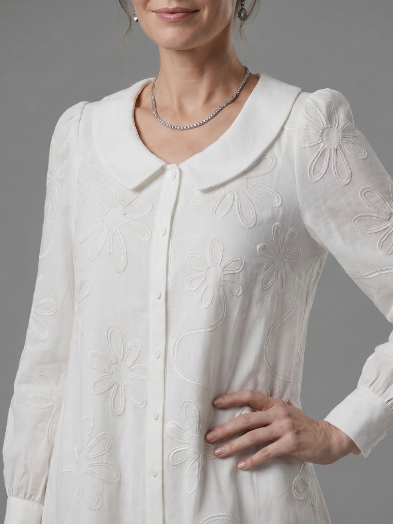 Women's Knee Length Dress with Button Front for Everyday