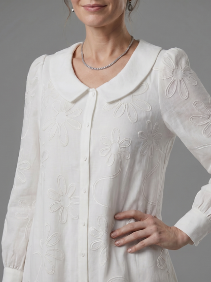 Women's Knee Length Dress with Button Front for Everyday