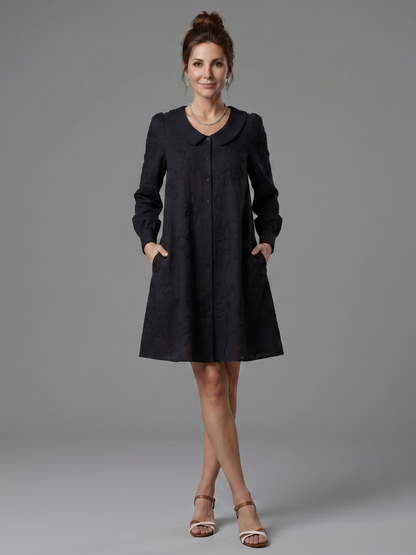 Women's Knee Length Dress with Button Front for Everyday