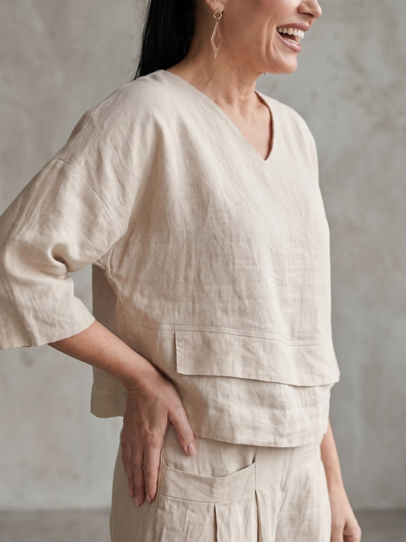 Women's Layered Top Wide Leg Set for Quiet Outings