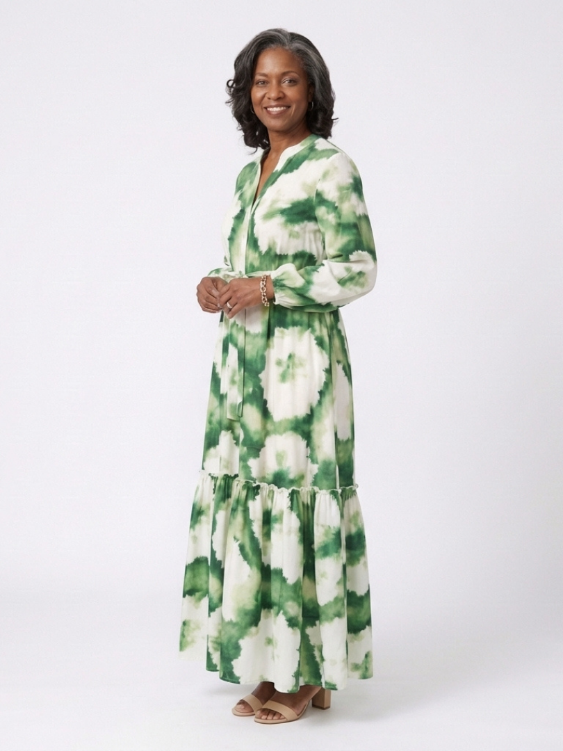 Women's Maxi Dress with Waist Tie for Everyday Wear