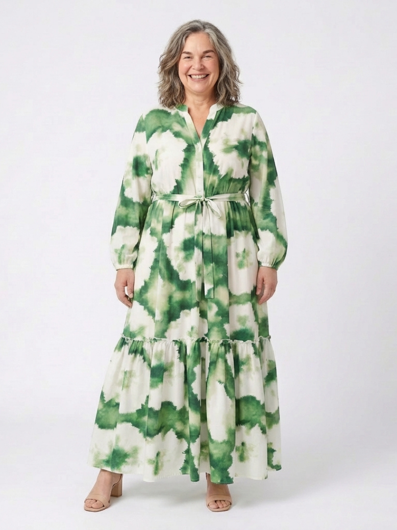 Women's Maxi Dress with Waist Tie for Everyday Wear