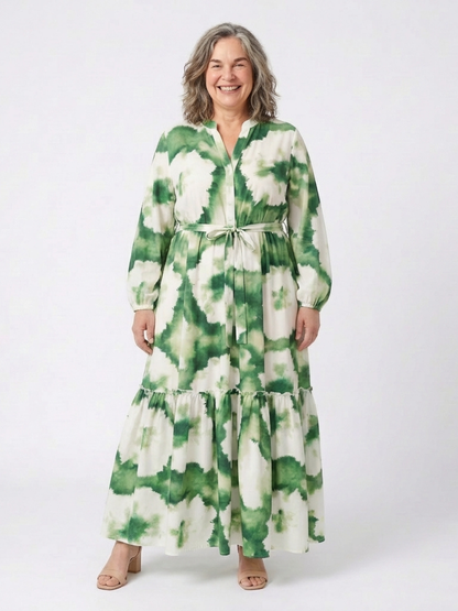 Women's Maxi Dress with Waist Tie for Everyday Wear