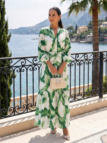 Women's Maxi Dress with Waist Tie for Everyday Wear