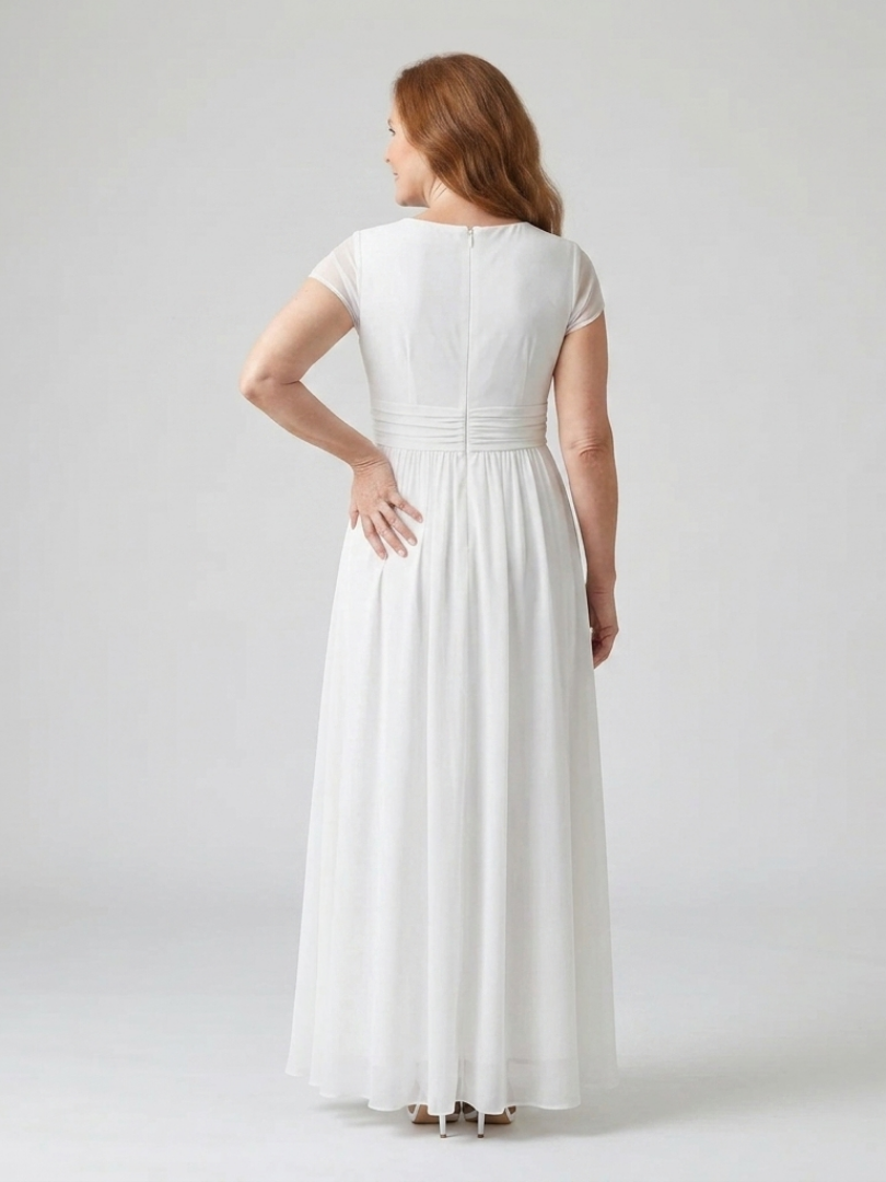 Women's Maxi Dress with Wrap Bodice for Formal Occasions