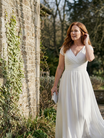 Women's Maxi Dress with Wrap Bodice for Formal Occasions