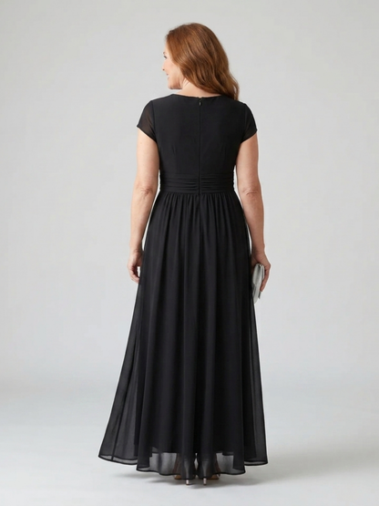 Women's Maxi Dress with Wrap Bodice for Formal Occasions