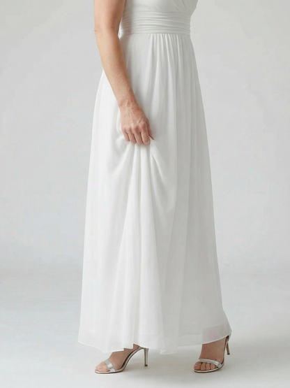 Women's Maxi Dress with Wrap Bodice for Formal Occasions
