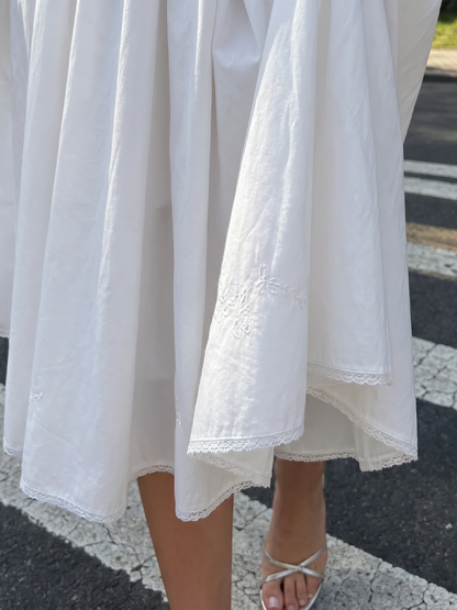 Women's Midi Dress with Button Front for Garden Party
