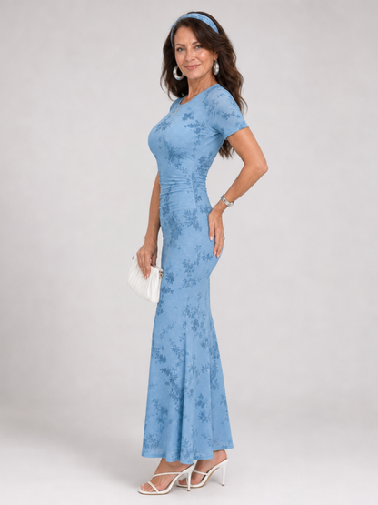 Women's Midi Dress with Floral Print for Everyday Wear