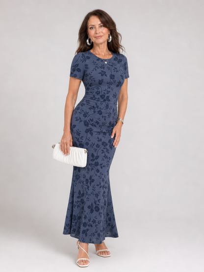 Women's Midi Dress with Floral Print for Everyday Wear