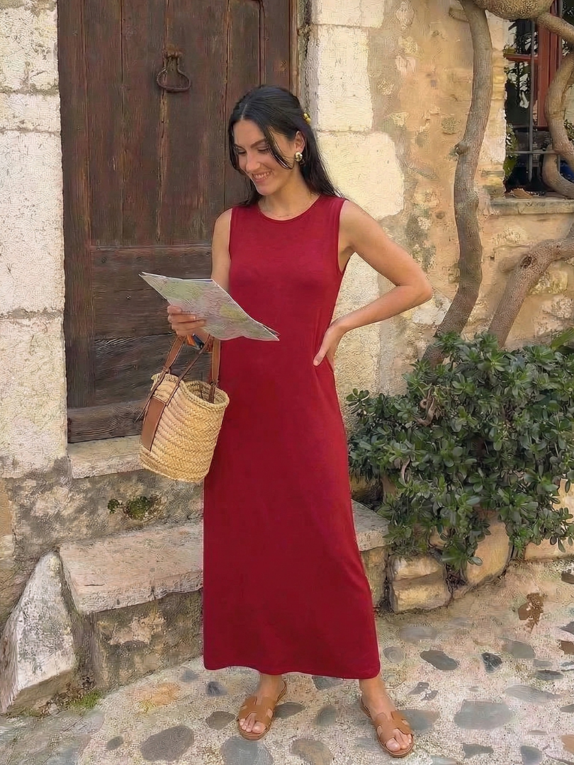 Women's Midi Dress with Pockets for Everyday Wear