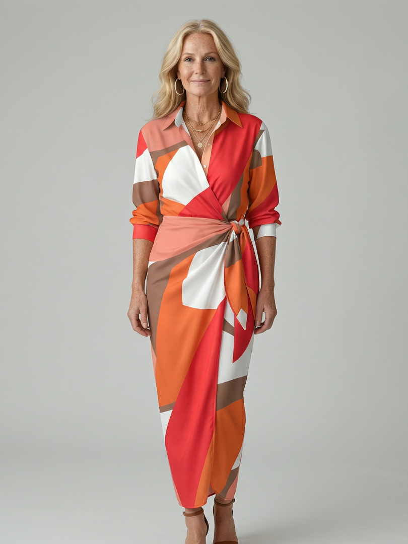 Women's Midi Dress with Smooth Form for Workwear &amp; Daywear