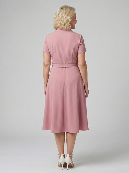 Women's Midi Dress with Wrap Bodice for Everyday Wear