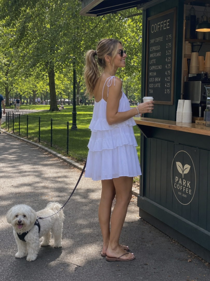 Women's Mini Dress with Tiered Ruffles for Warm Days