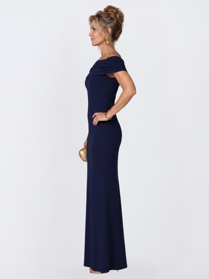 Women's Off-Shoulder Maxi Dress with Twist Back for Evening