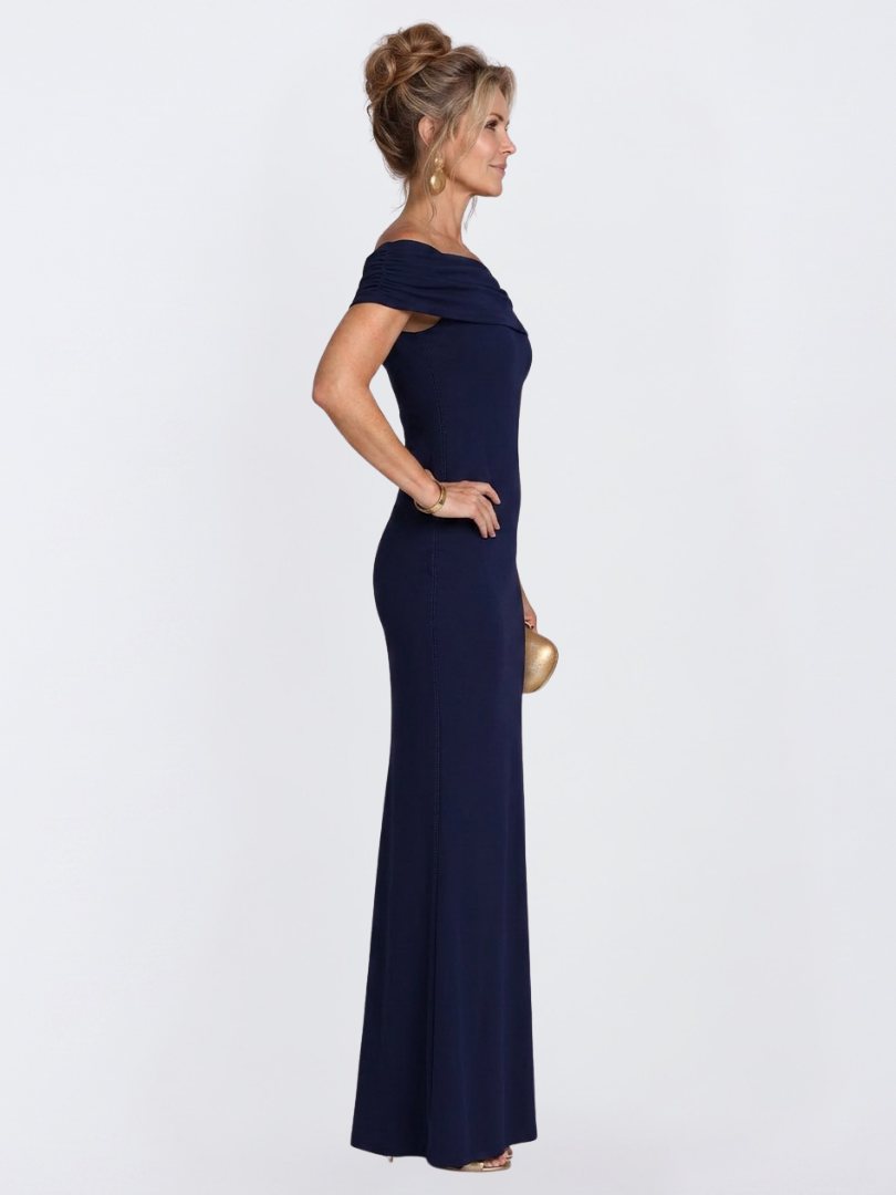 Women's Off-Shoulder Maxi Dress with Twist Back for Evening