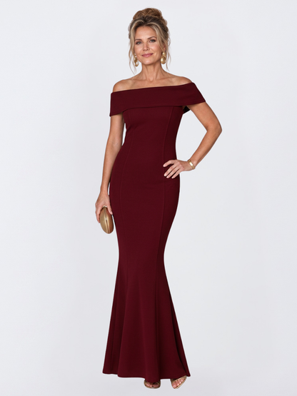 Women's Off-Shoulder Maxi Dress with Twist Back for Evening